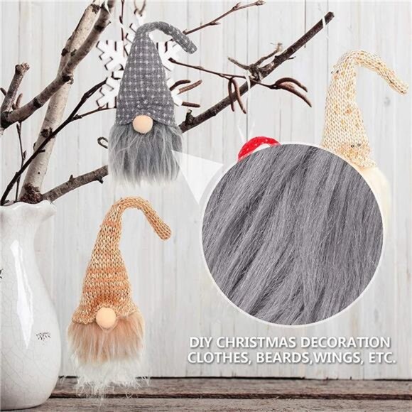 4 Pieces Faux Fox Fur Fabric Shaggy Fur Patches Fabric Trim Ribbon Chair Cover - Picture 11 of 14